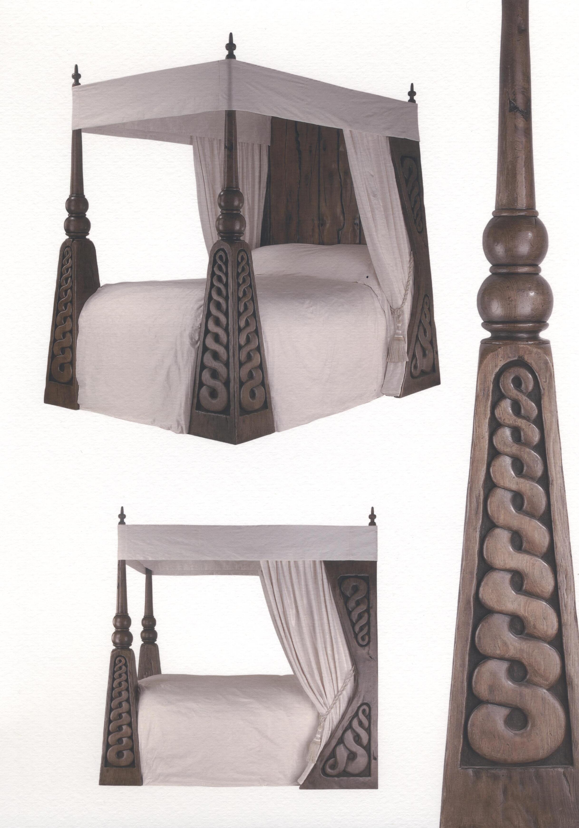 Celtic hand carved bed